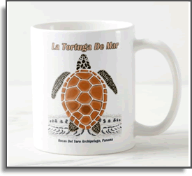 Mug Tortuga de Mar - Sea Turtle - Taza Bocas Del Toro, Panama - Island Art by Yotigo Tshirt